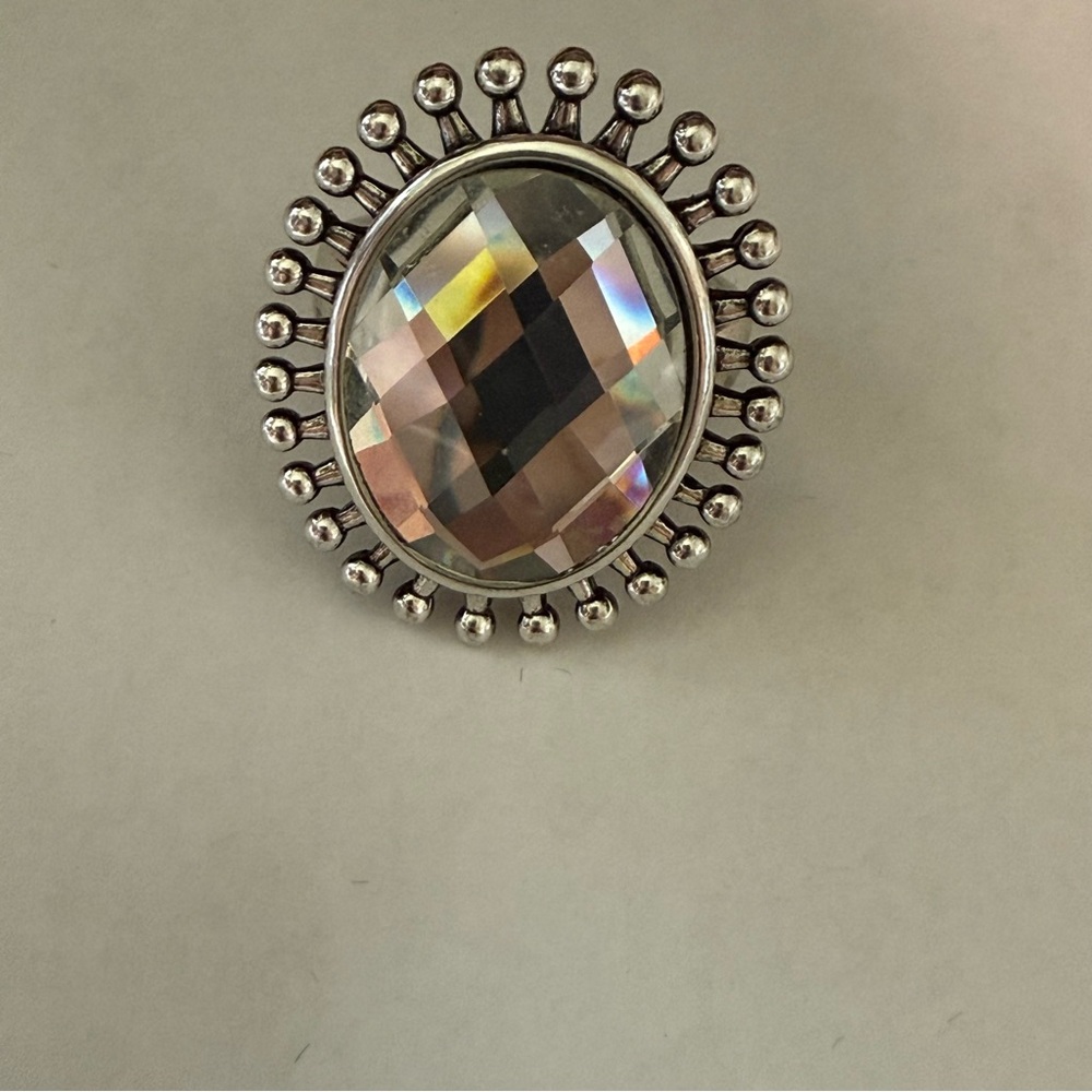 Montana Silversmiths Silver Sparkle Gemstone Ring Adjustable NWOT